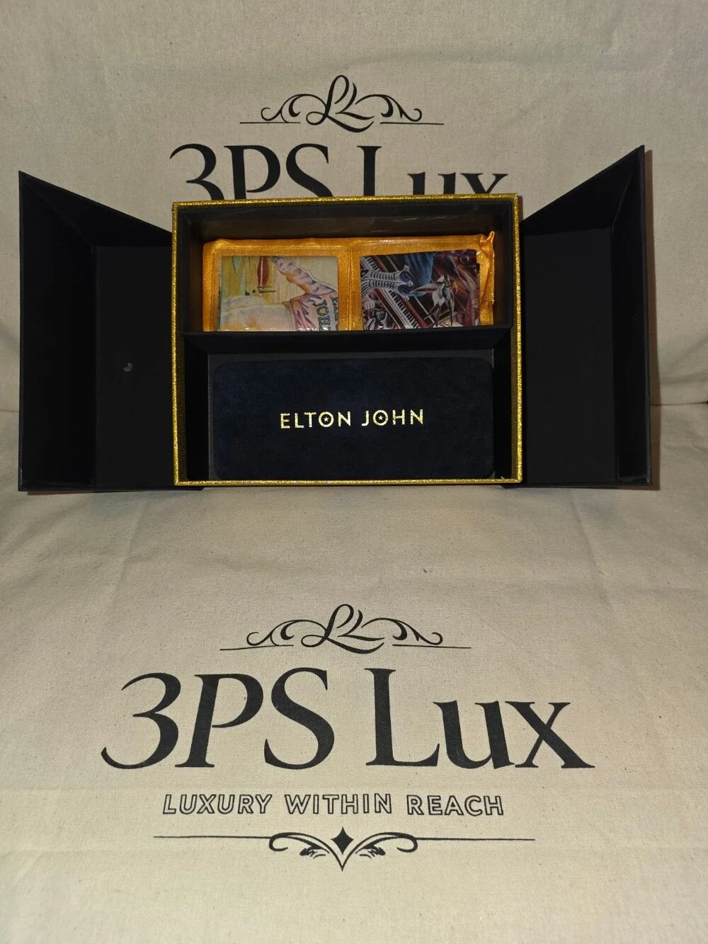 Elton John Eyewear Master Collection Round Gold-Tone Sunglasses - Complete Prese